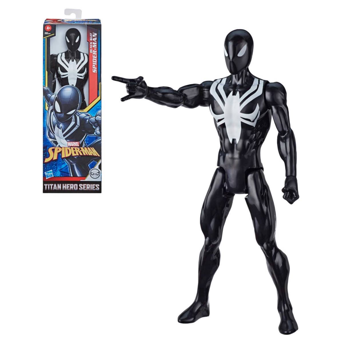 Spiderman Figura Titan Heroe Web Warriors Hasbro - Black Suit Spider - Man
